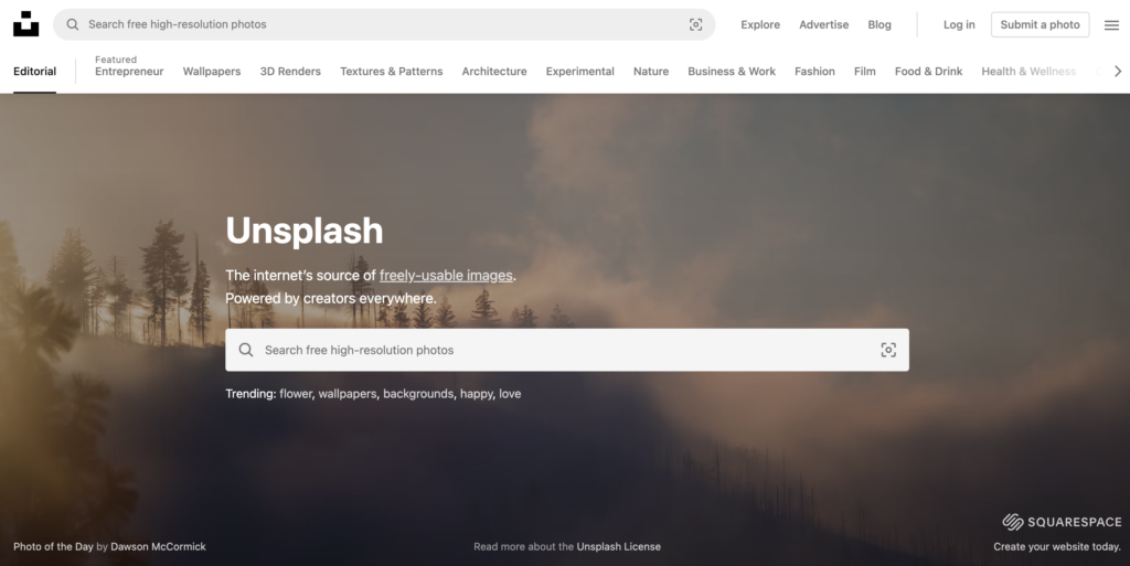 unsplash site
